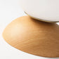 Glass Globe Ceiling Light, Wood Grain Design