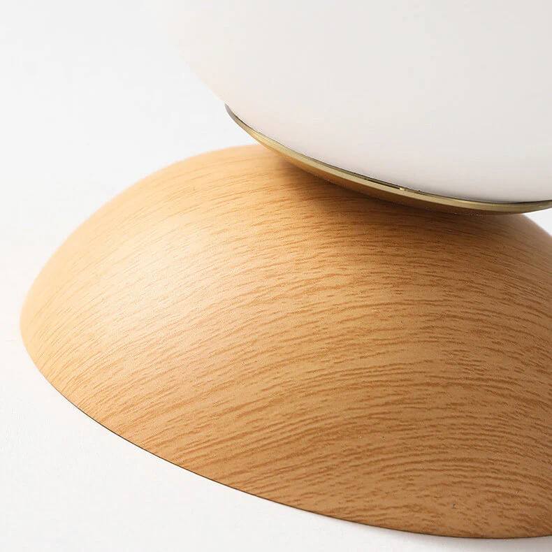 Glass Globe Ceiling Light, Wood Grain Design