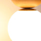 Glass Globe Ceiling Light, Wood Grain Design