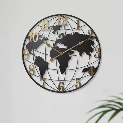 Large World Map Wall Clock 23.6 in