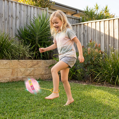 Ankle Bounce Ball with LED Lights and Adjustable Loop for Kids