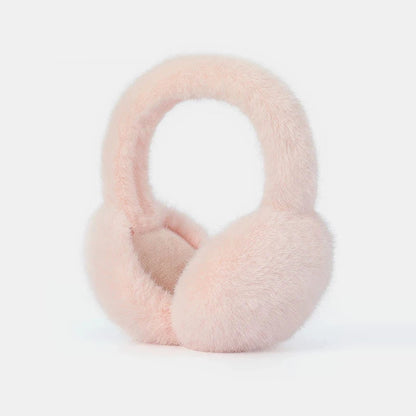 Foldable Plush Earmuffs with Detachable Material and Adjustable Band