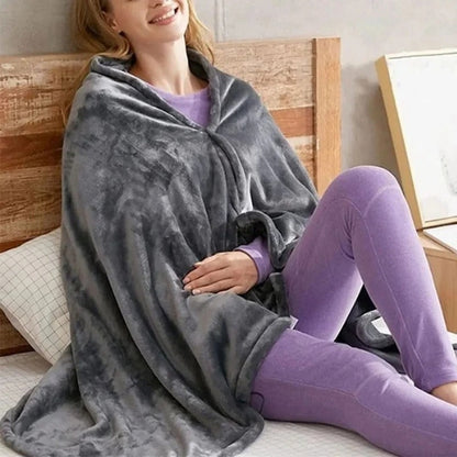 Portable Electric Heated Blanket with Three Heat Settings and Power Bank Connection