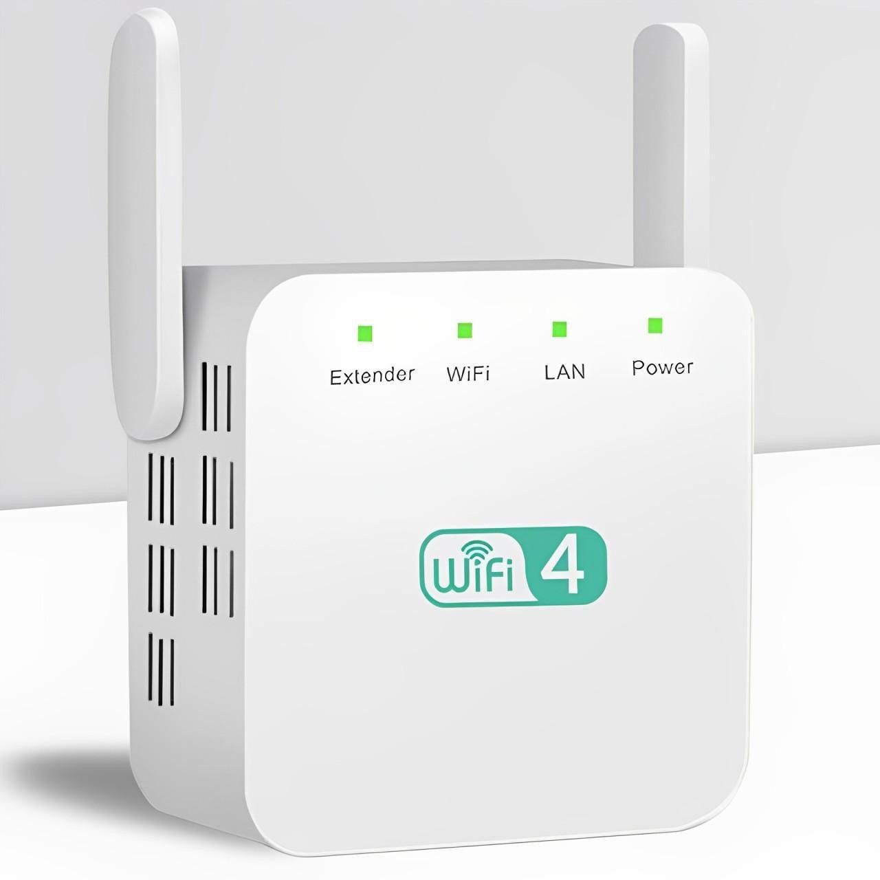 WiFi Range Extender with High-Gain Antennas and Gigabit LAN Port, Dual-Band Coverage