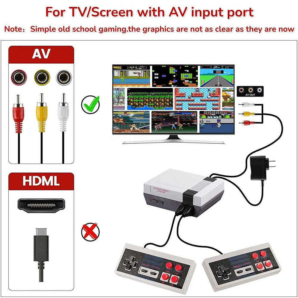 Classic Game Console with 620 Preloaded Games and Two Wired Controllers, Composite AV