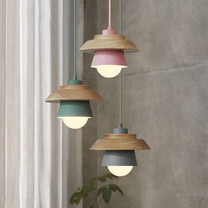 Wooden Pendant Light, Nordic Natural Design
