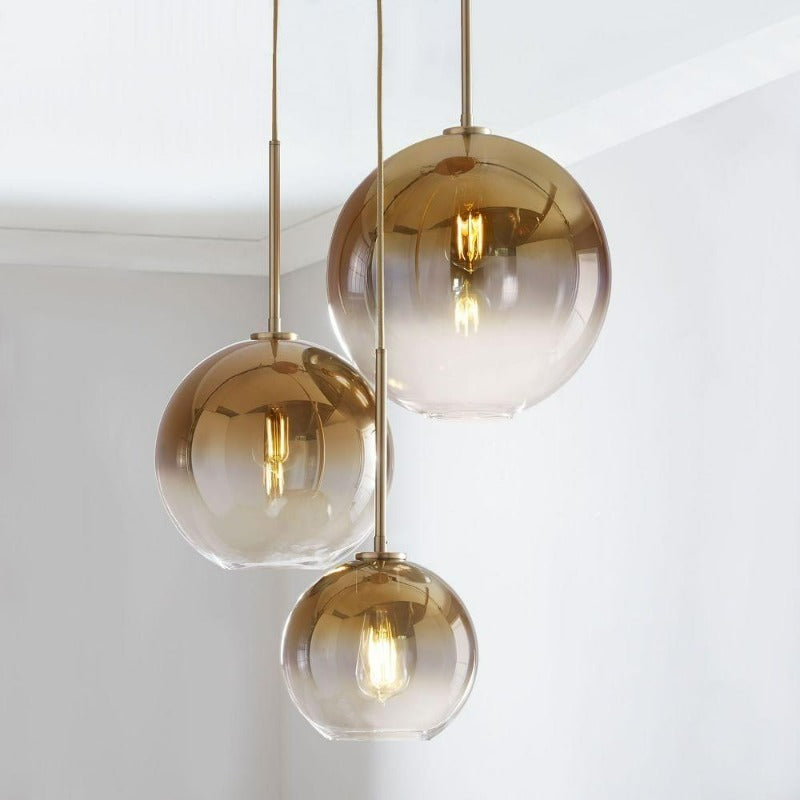 Modern Globe Pendant Light in Brushed Brass