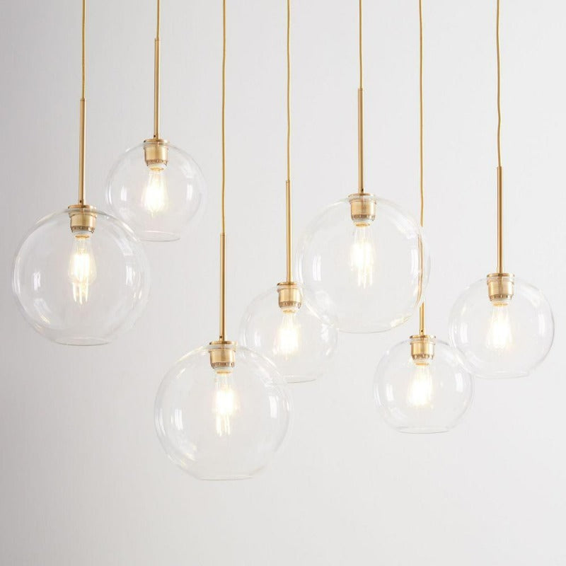 Modern Globe Pendant Light in Brushed Brass