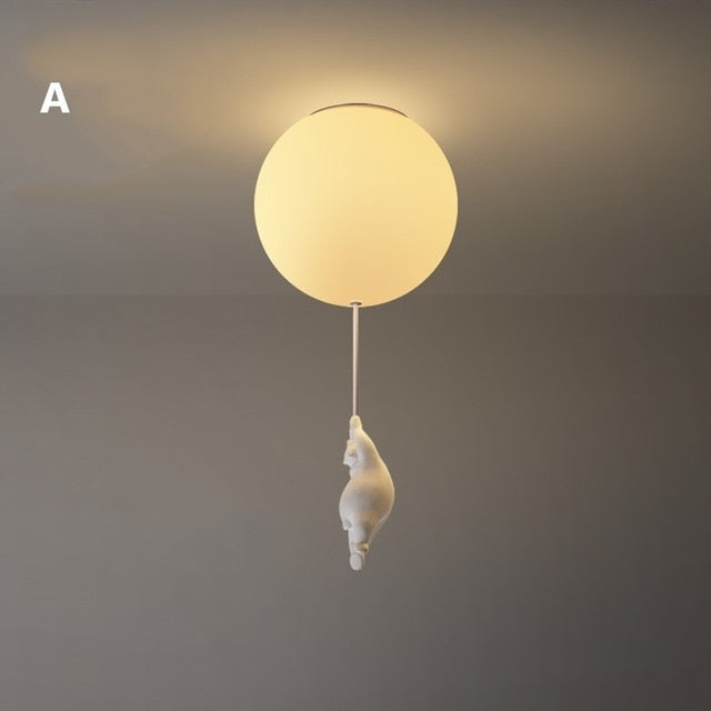 Balloon Bear Ceiling Light for Kids Room