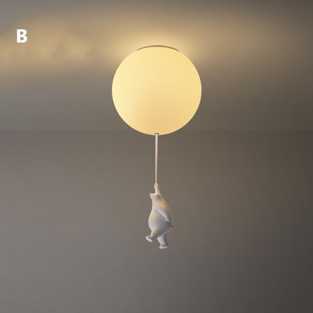 Balloon Bear Ceiling Light for Kids Room