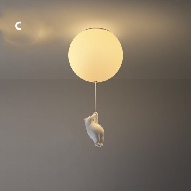 Balloon Bear Ceiling Light for Kids Room