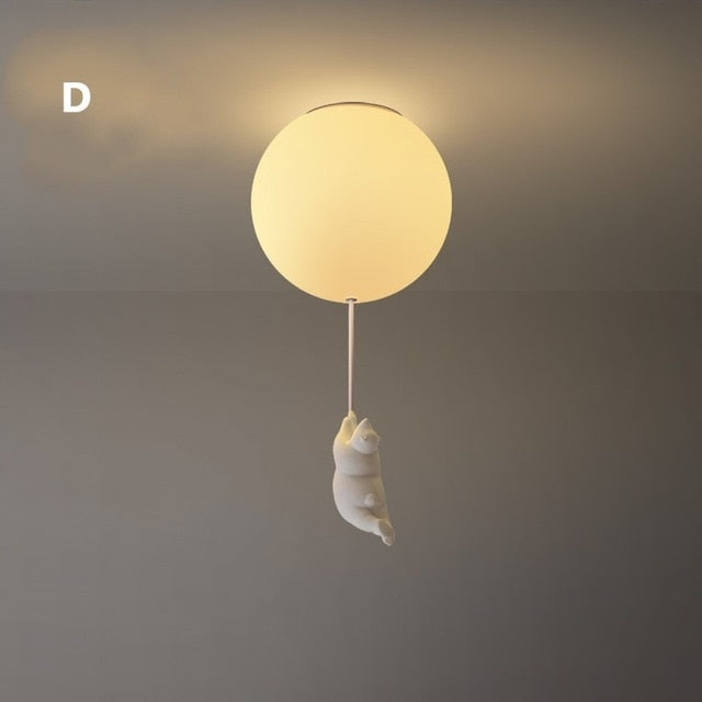 Balloon Bear Ceiling Light for Kids Room