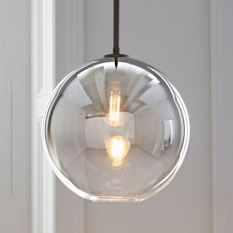 Modern Globe Pendant Light in Brushed Brass