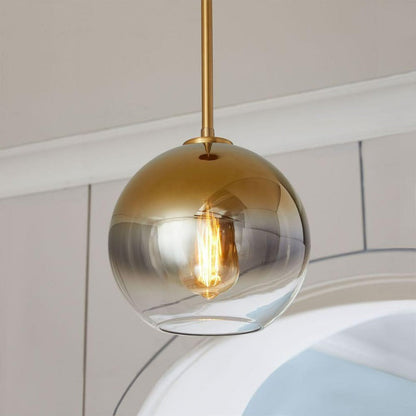 Modern Globe Pendant Light in Brushed Brass
