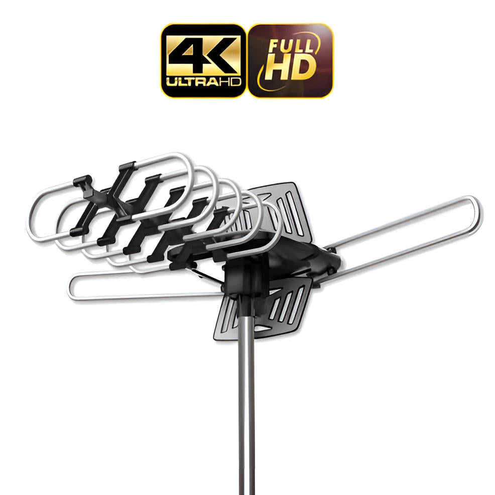 Motorized Outdoor TV Antenna with 360 Degree Rotation and Remote Control, 33ft Cable