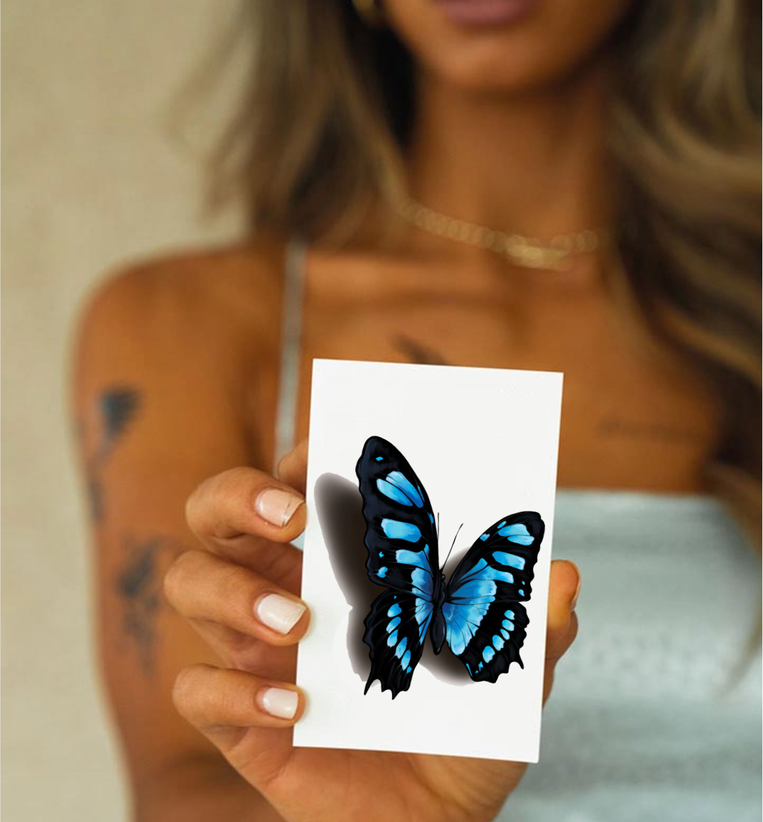 Realistic butterfly temporary tattoos for women