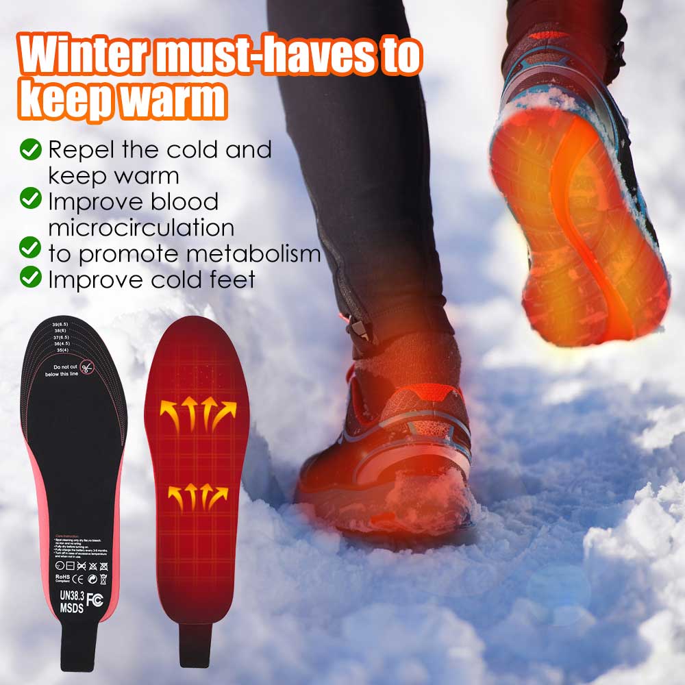 Rechargeable Heated Insoles with 3 Temperature Settings and 10-Hour Runtime