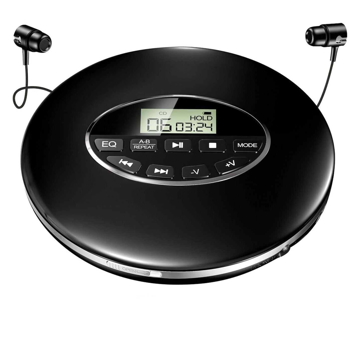 Portable CD Player with Anti Skip Technology and Five Sound Modes, LCD Display