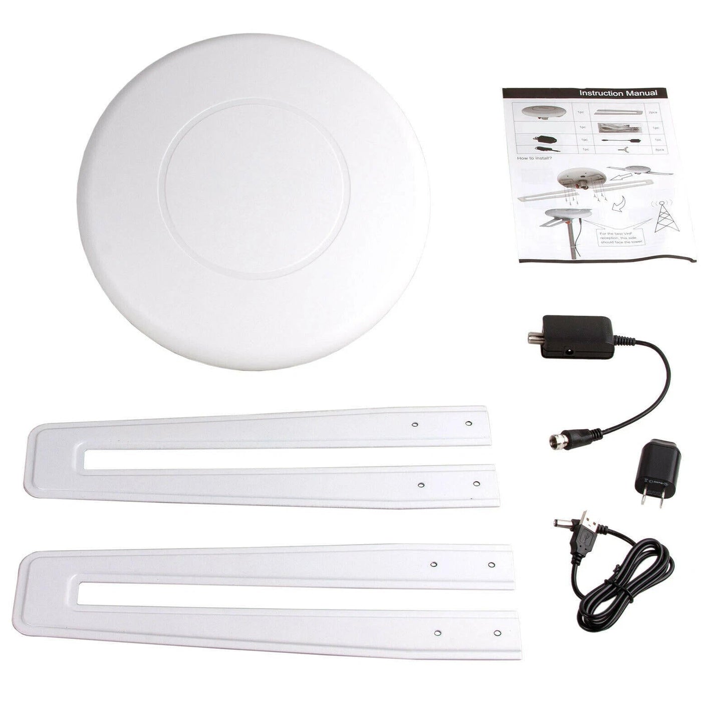 Digital HDTV Antenna with Omnidirectional Reception and Auto Signal Lock, 40ft Cable
