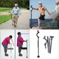 Adjustable Walking Stick with Ergonomic Grip and 360-Degree Tip, 12 Height Settings