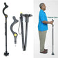 Adjustable Walking Stick with Ergonomic Grip and 360-Degree Tip, 12 Height Settings