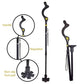 Adjustable Walking Stick with Ergonomic Grip and 360-Degree Tip, 12 Height Settings