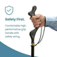 Adjustable Walking Stick with Ergonomic Grip and 360-Degree Tip, 12 Height Settings