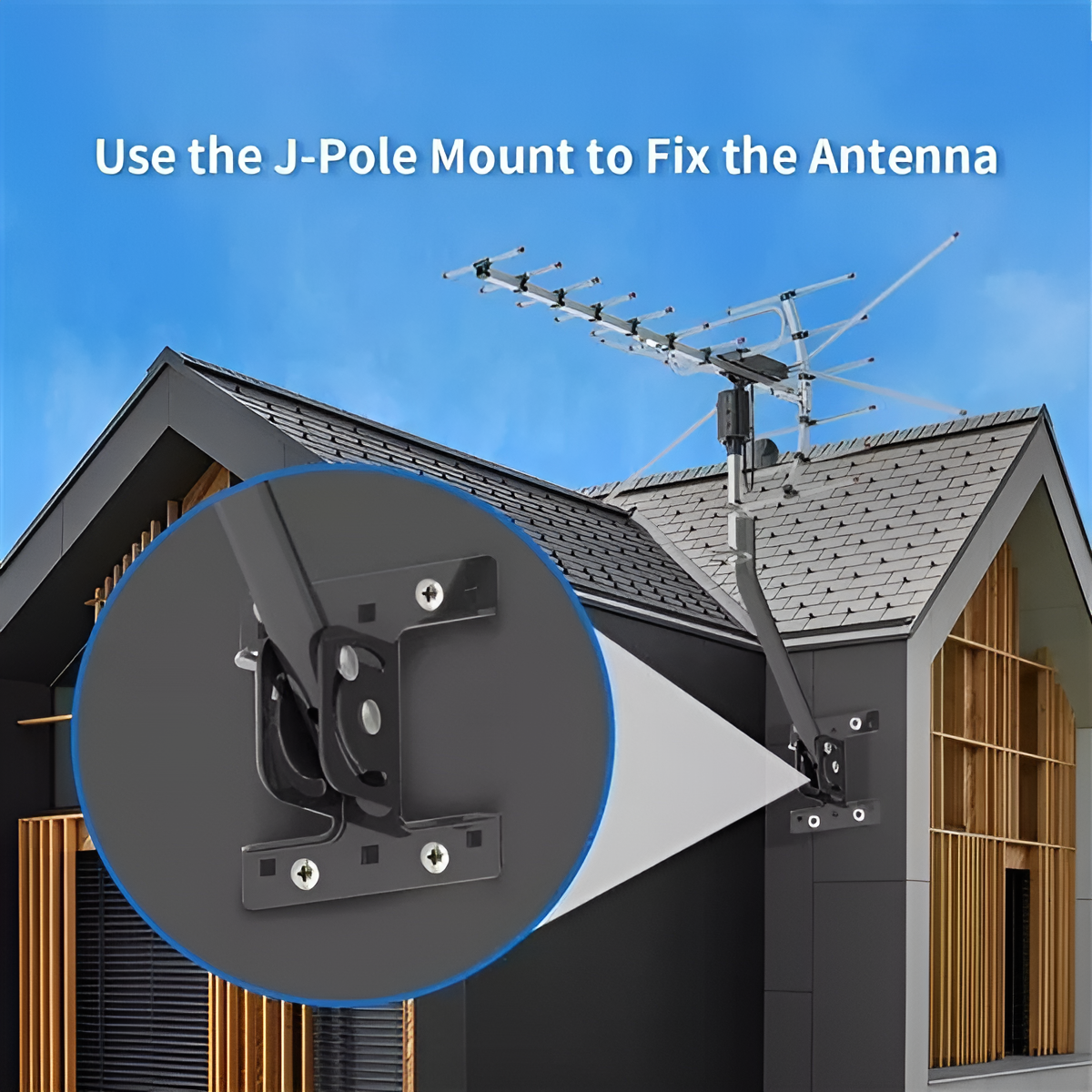 Outdoor HD TV Antenna with 360° Motorized Rotation and Interference Filter, Weatherproof