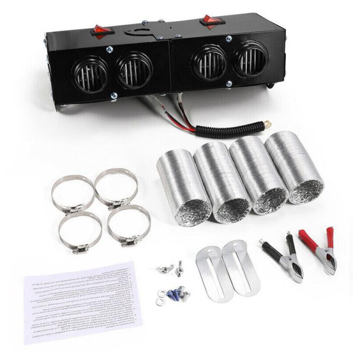 12V Car Heater with 500W Output and Dual Independent Switches, Four Vents