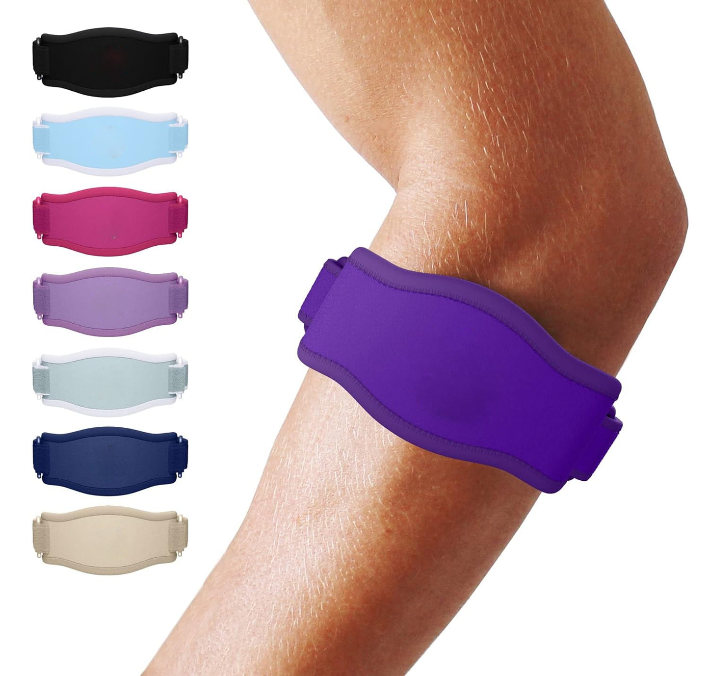 Adjustable Elbow Compression Brace with Three Hook and Loop Straps