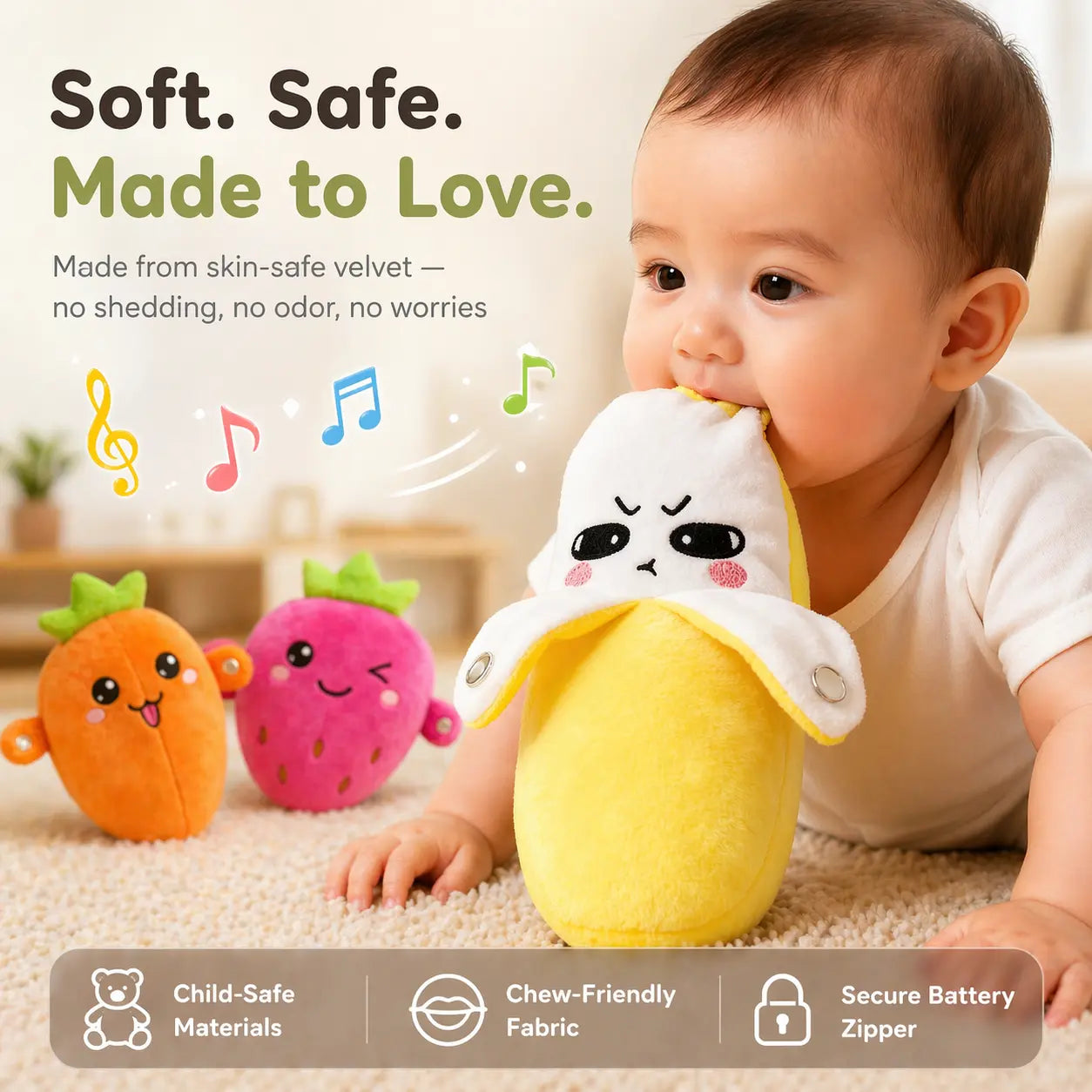 Interactive Two-Player Plush Toy with Sound and Light Responses