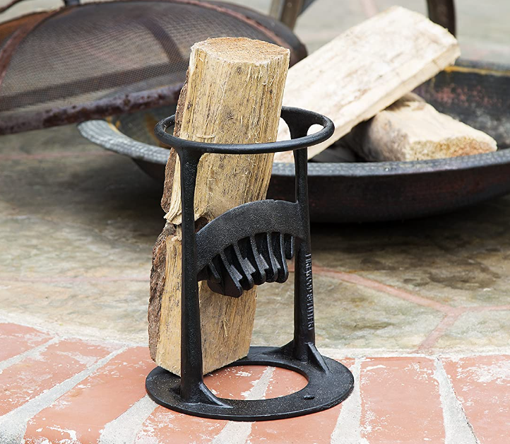 Log Splitter with Fixed Cast Iron Blade for Firewood, Zero Moving Parts