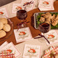 Turkey Cocktail Napkins with Gold Foil Accents and Cream Base, 50-Count Set
