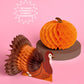 Paper Accordion Fall Decorations with Turkey and Pumpkin Designs, 4-Piece Set