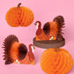 Paper Accordion Fall Decorations with Turkey and Pumpkin Designs, 4-Piece Set