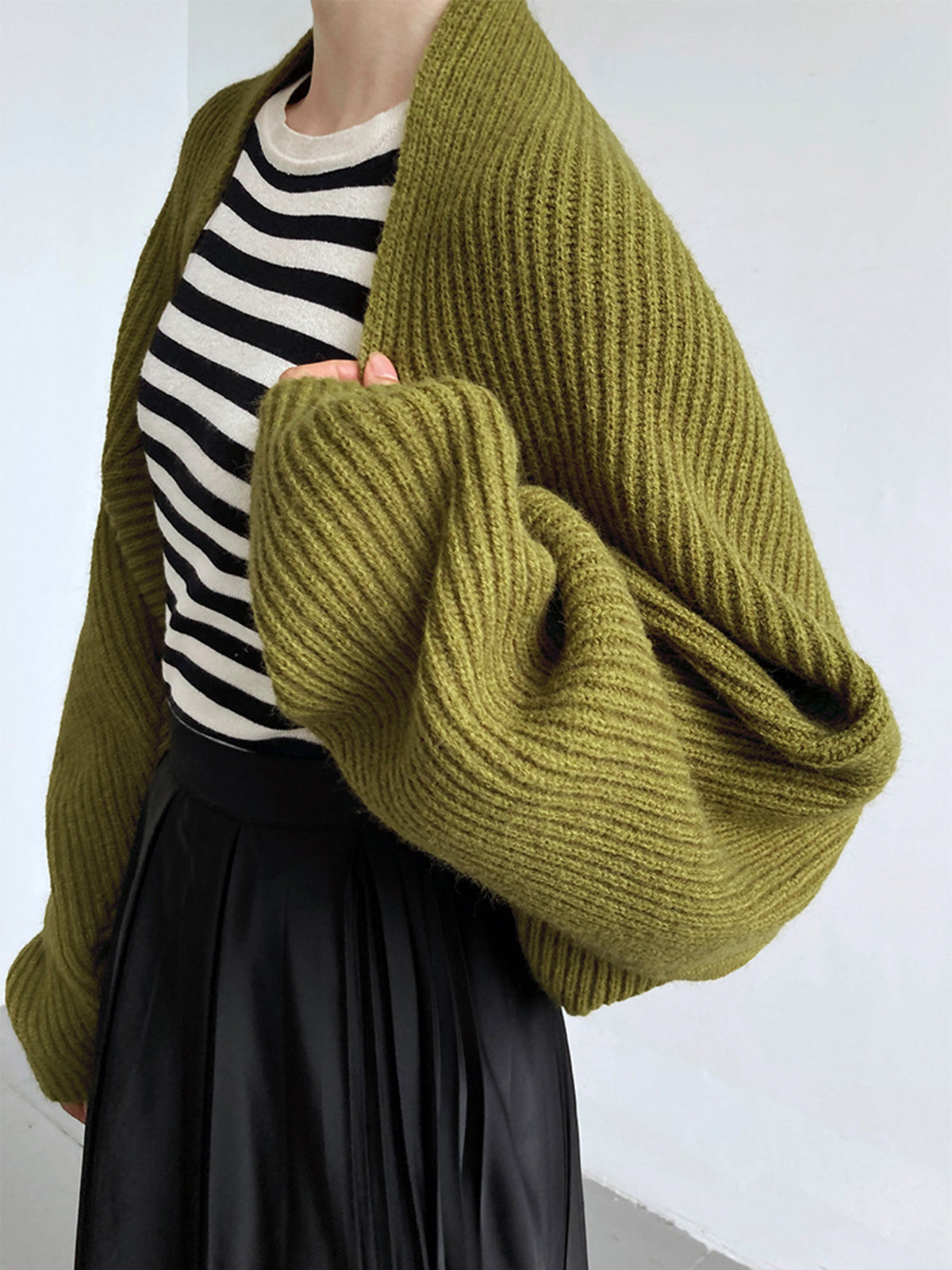 Knit Sweater with Shift Fit and Full Sleeve Coverage