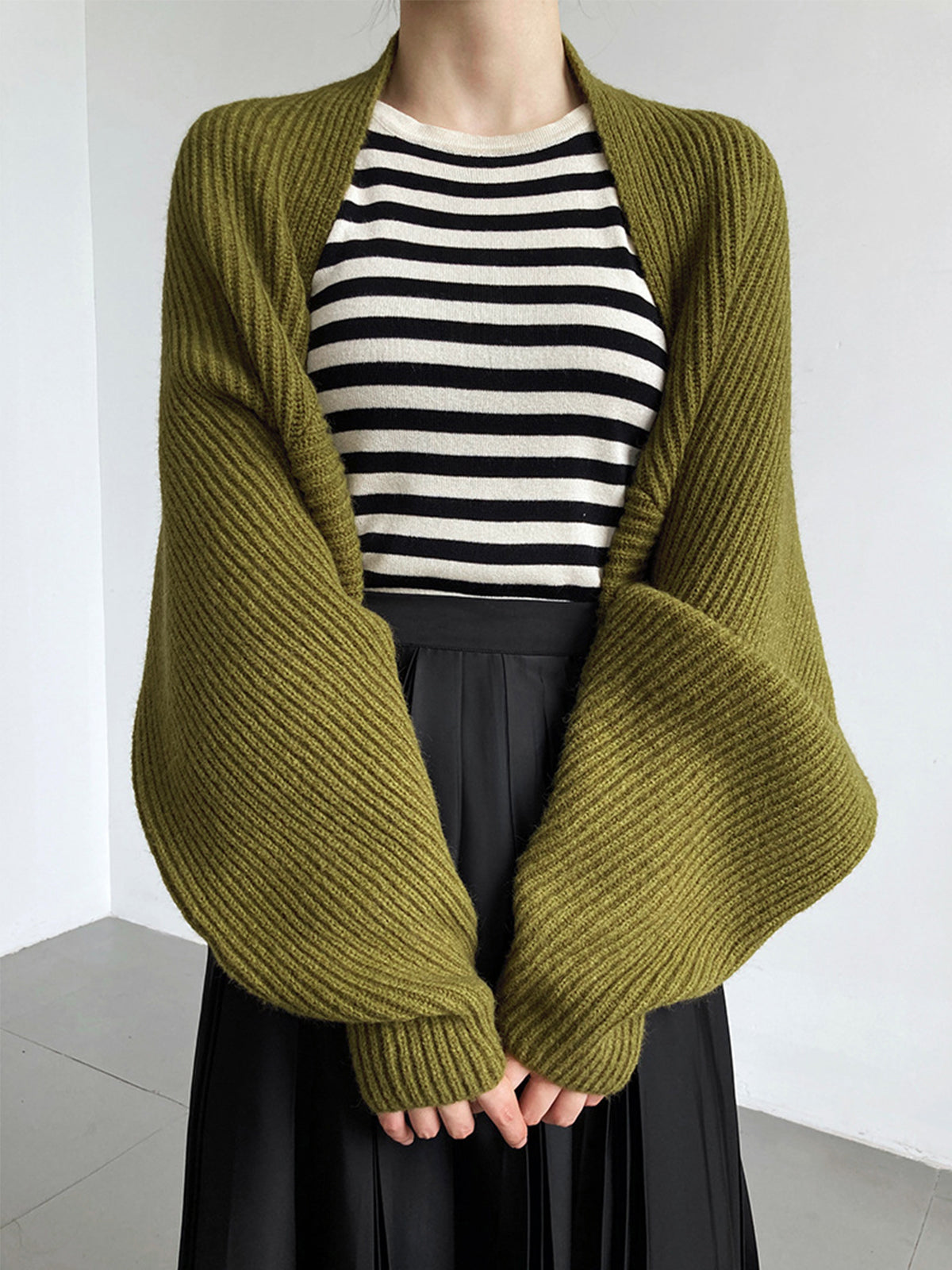 Knit Sweater with Shift Fit and Full Sleeve Coverage