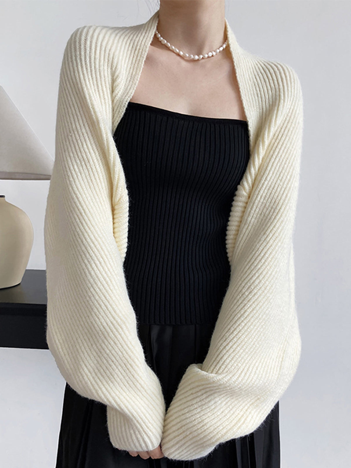 Knit Sweater with Shift Fit and Full Sleeve Coverage