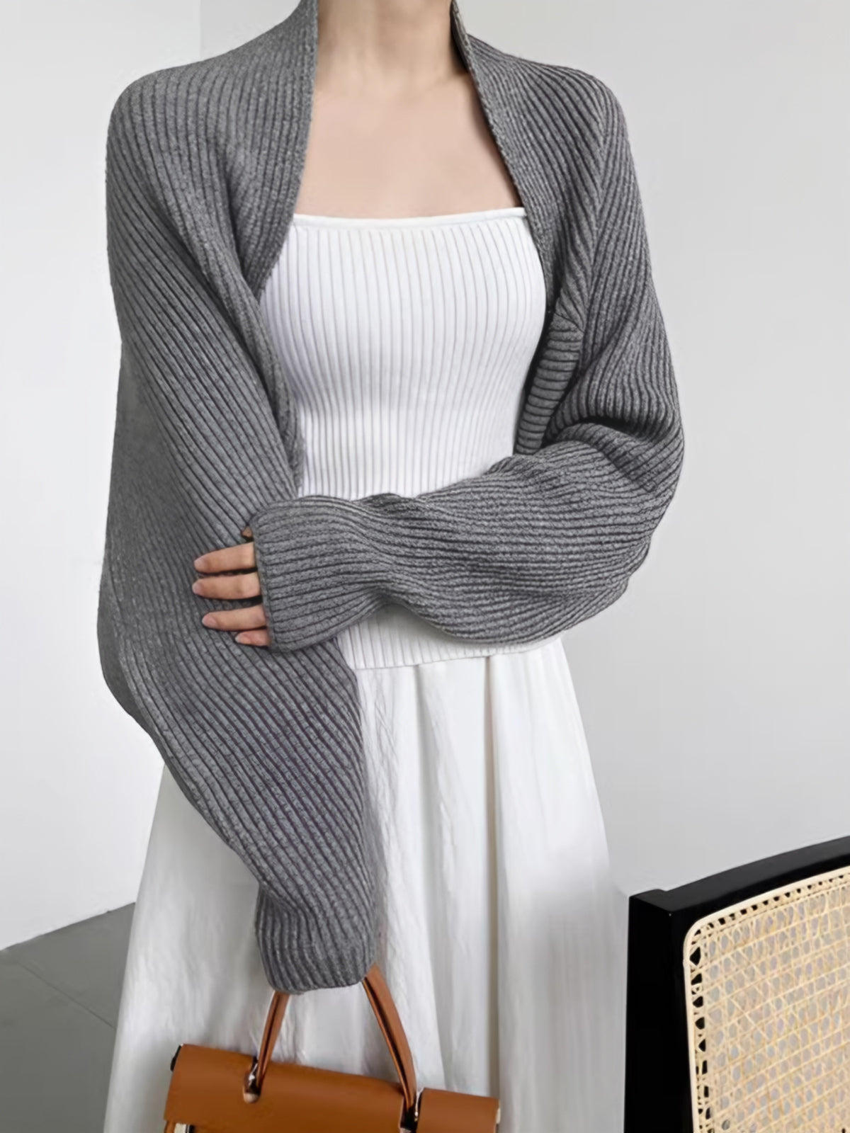Knit Sweater with Shift Fit and Full Sleeve Coverage