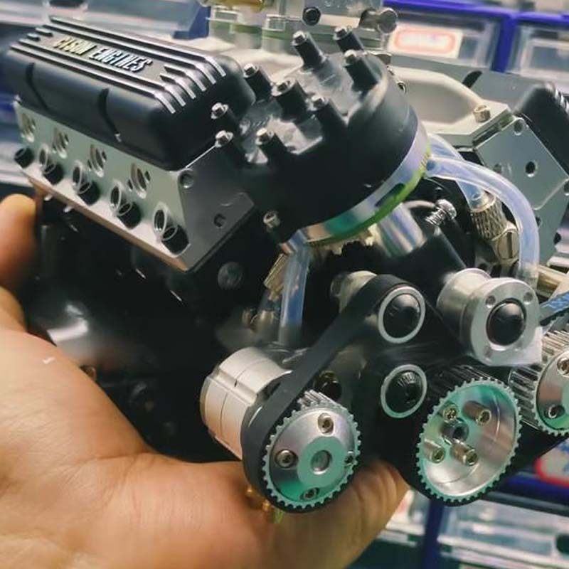 Working V8 Engine Model Kit with Ignition Module and Moving Pistons for RC All Vera Mart