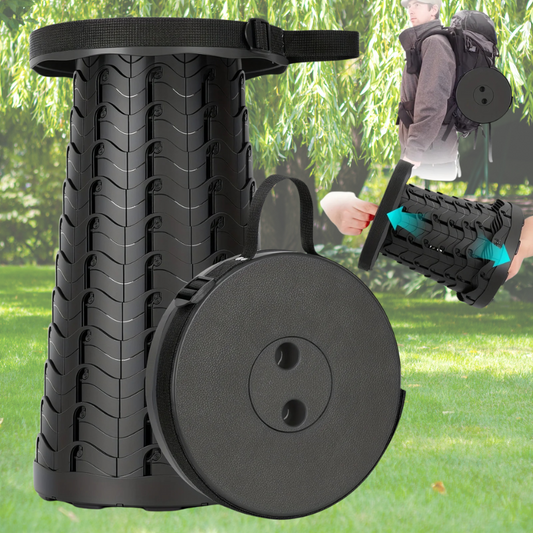 Telescopic Stool with Adjustable Height and Carrying Straps, 330 Pound  Capacity