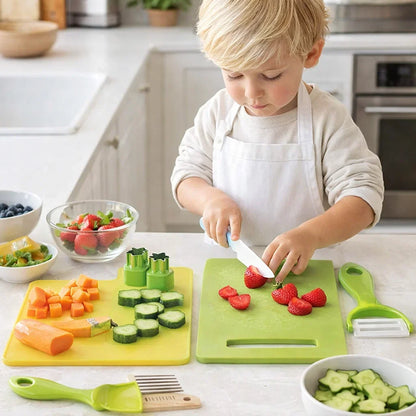Childrens Play Kitchen Tool Set with Easy Grip Handles and Pretend Cooking Accessories