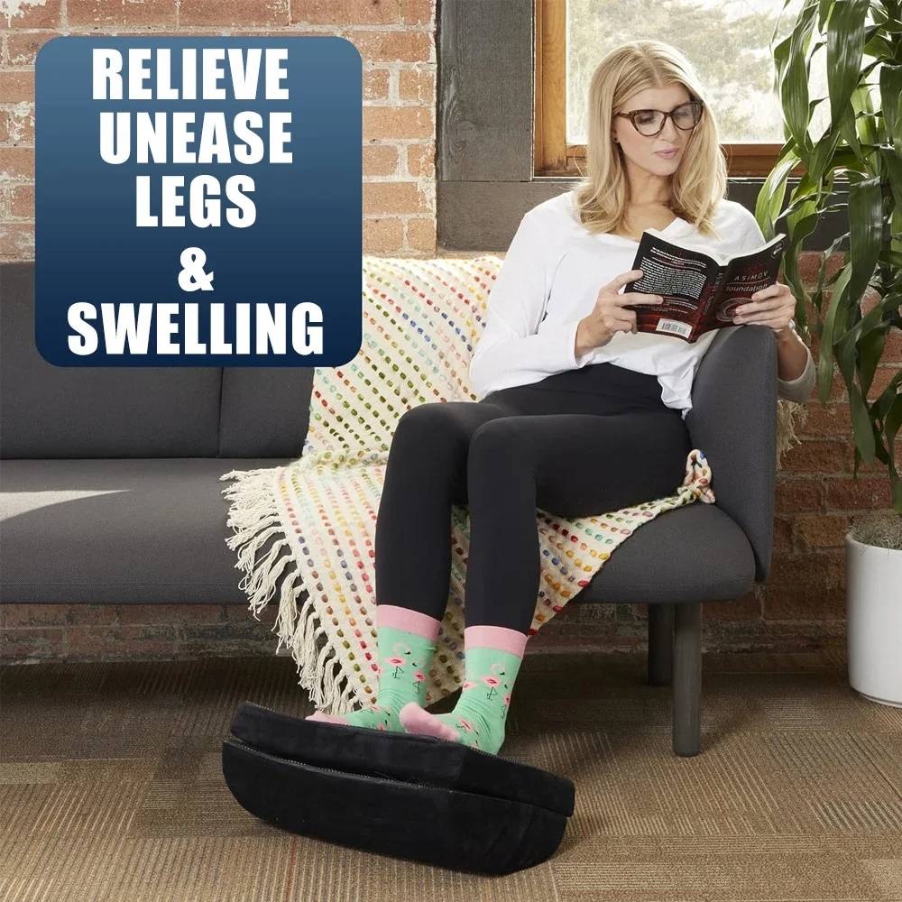 Memory Foam Foot Rest with Adjustable Height and Machine Washable Cover