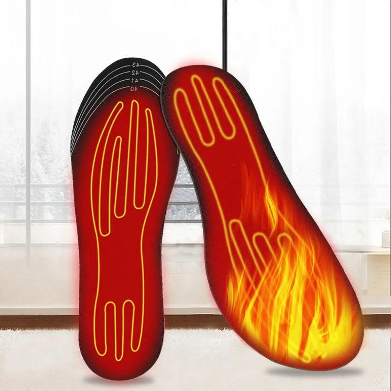 USB-Powered Carbon Fiber Heated Insoles with Even Heat Distribution for Men and Women