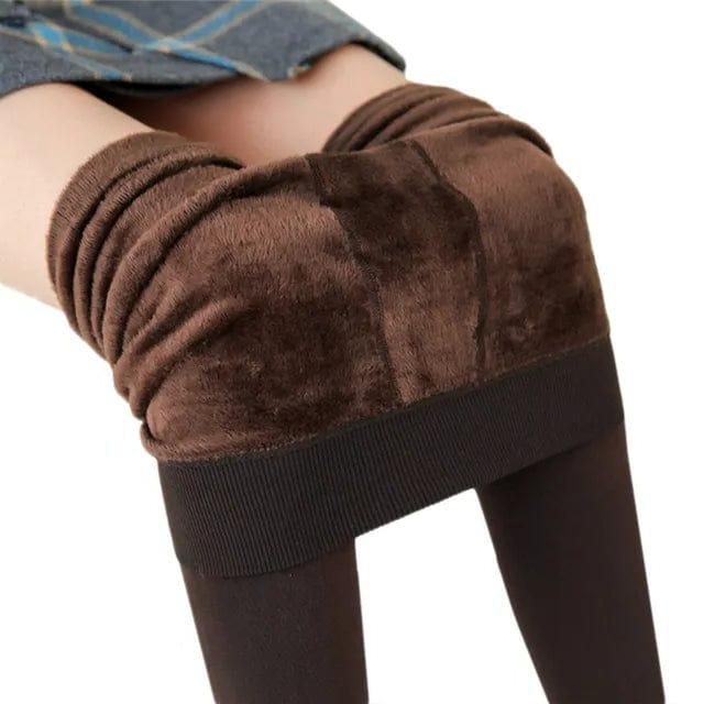 Lined Fleece Leggings with High-Rise Waist and Four-Way Stretch, Brushed Interior