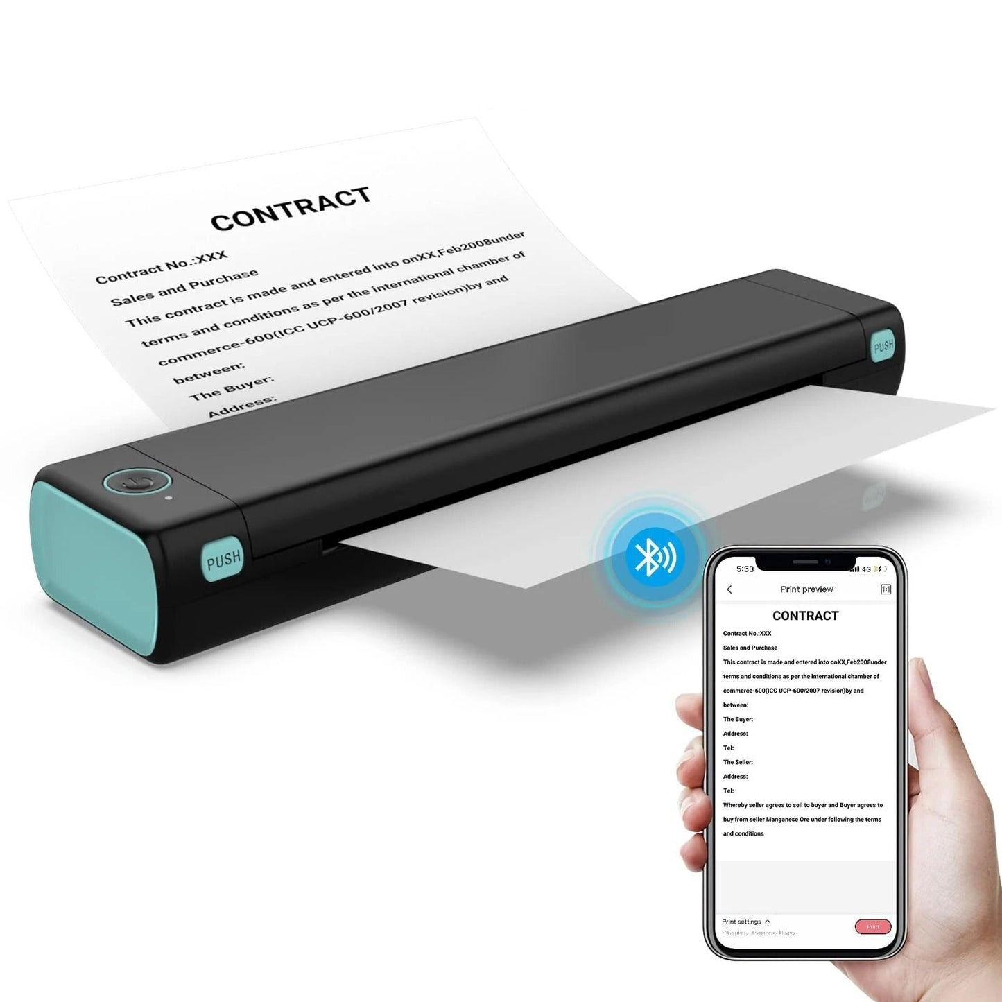 Wireless Thermal Printer for Letter Size Documents with Multi Device Connectivity