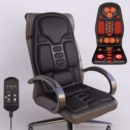 Vibrating Massage Cushion with Eight Nodes and Adjustable Heat for Chair and Car