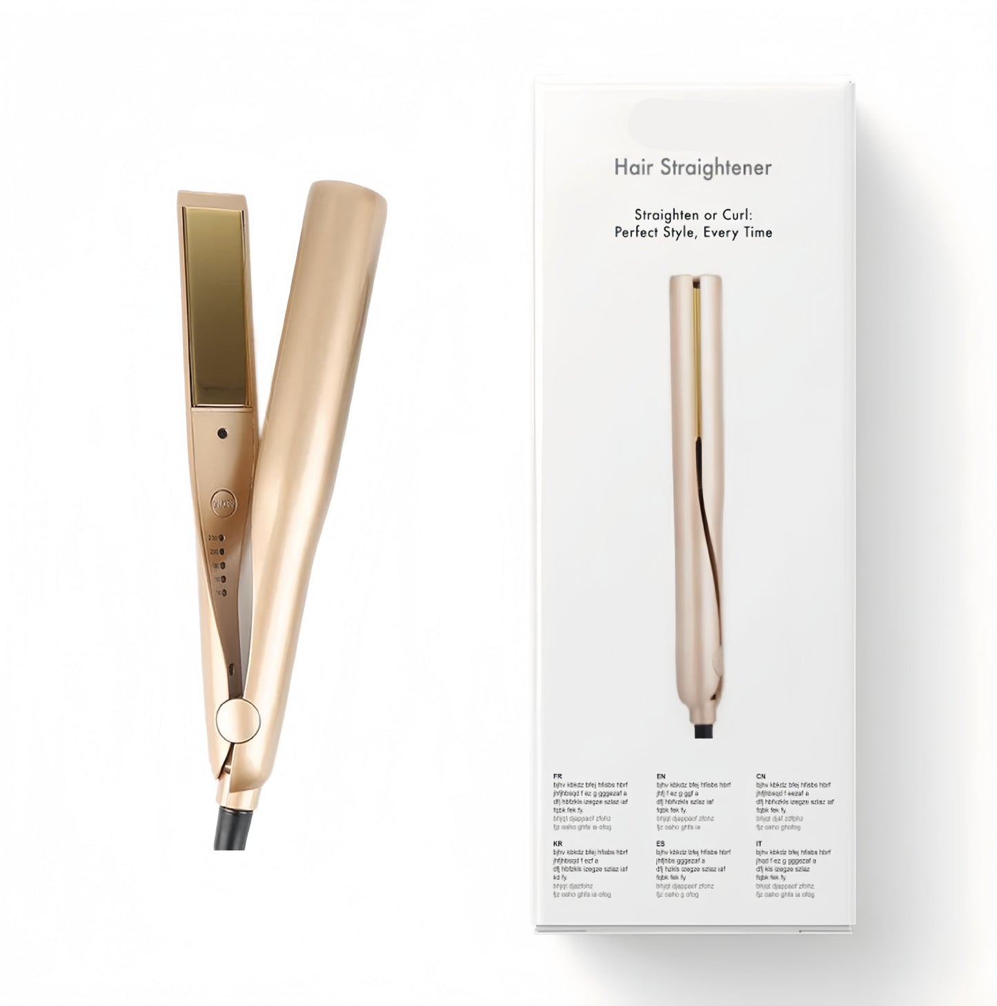 Hair Straightener and Curler with Titanium Plates and 5 Heat Settings
