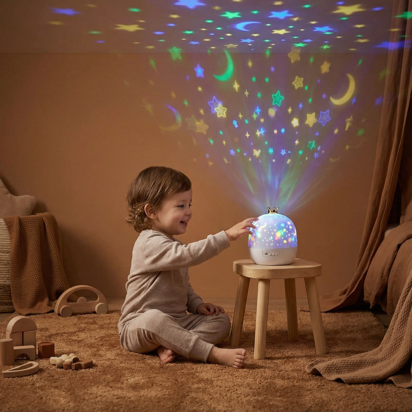 Ceiling Projector Night Light with Built-In Speaker and Interchangeable Films