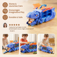 Transforming Dinosaur Truck with LED Lights and 2 Toy Cars